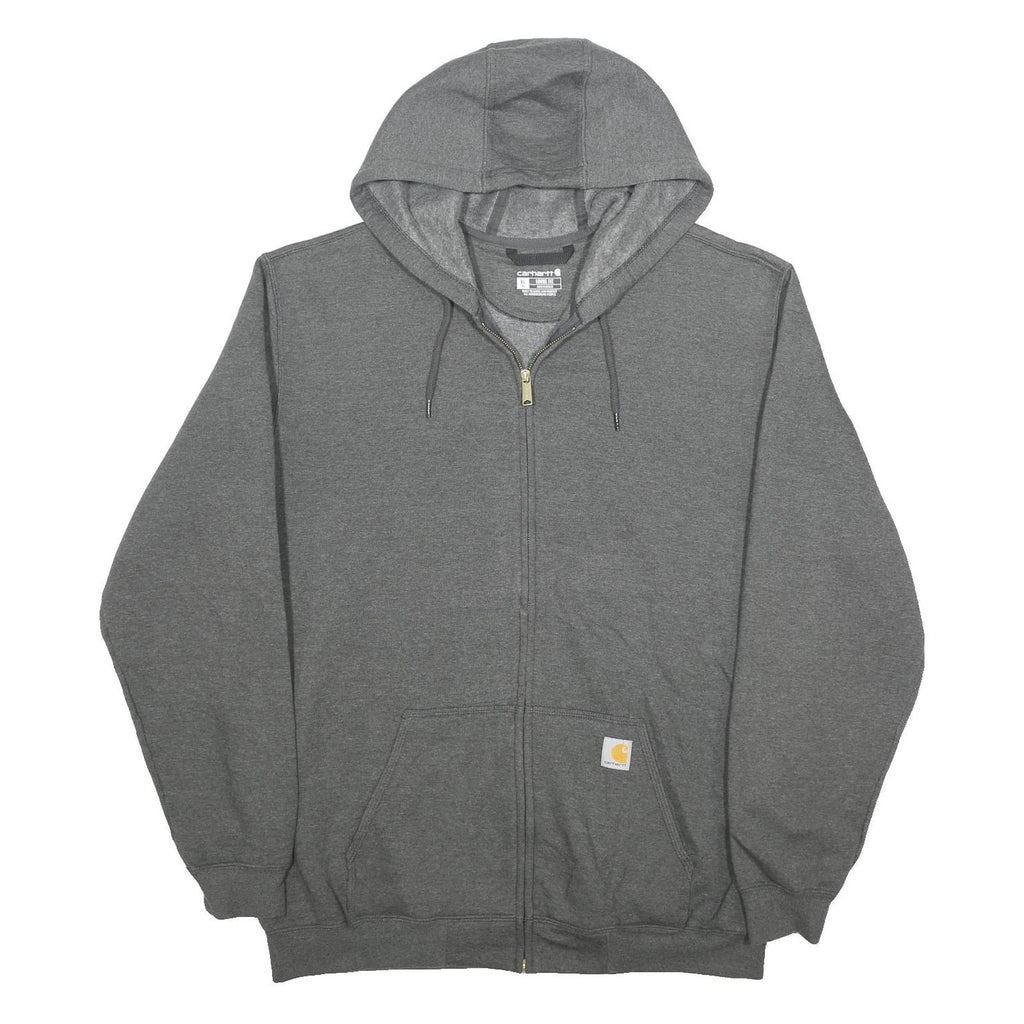 CARHARTT Mens Grey Full Zip Hoodie XL Cotton Blend Casual Workwear