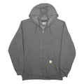 CARHARTT Mens Grey Full Zip Hoodie XL Cotton Blend Casual Workwear