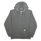 CARHARTT Mens Grey Full Zip Hoodie XL Cotton Blend Casual Workwear