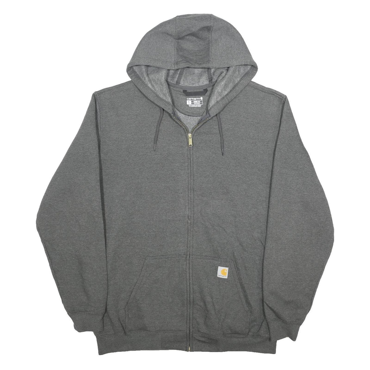CARHARTT Mens Grey Full Zip Hoodie XL Cotton Blend Casual Workwear