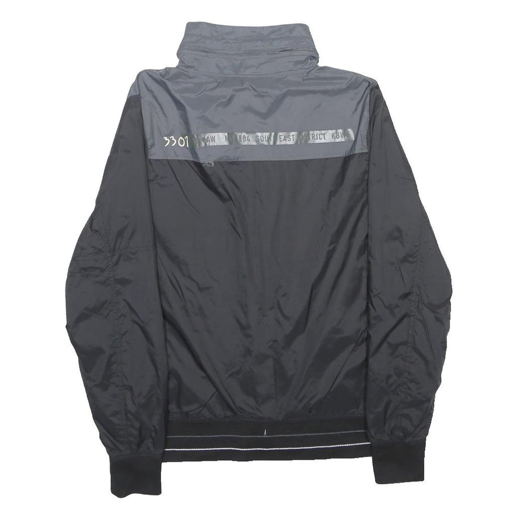 G-STAR Mens Black & Grey Zip Jacket M Polyester Plain Lightweight Casual