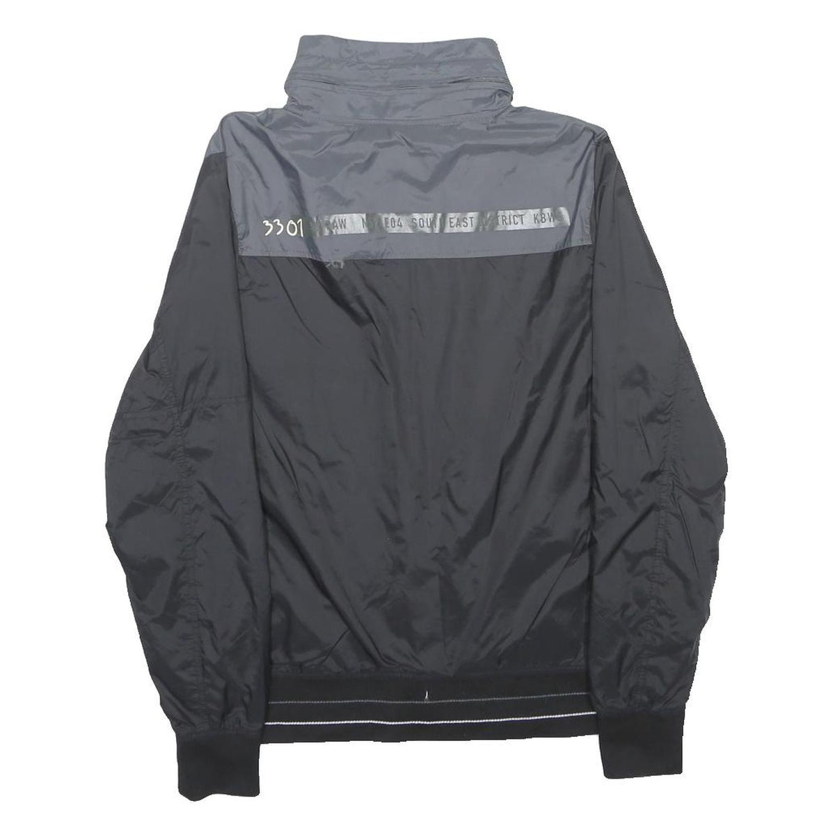 G-STAR Mens Black & Grey Zip Jacket M Polyester Plain Lightweight Casual