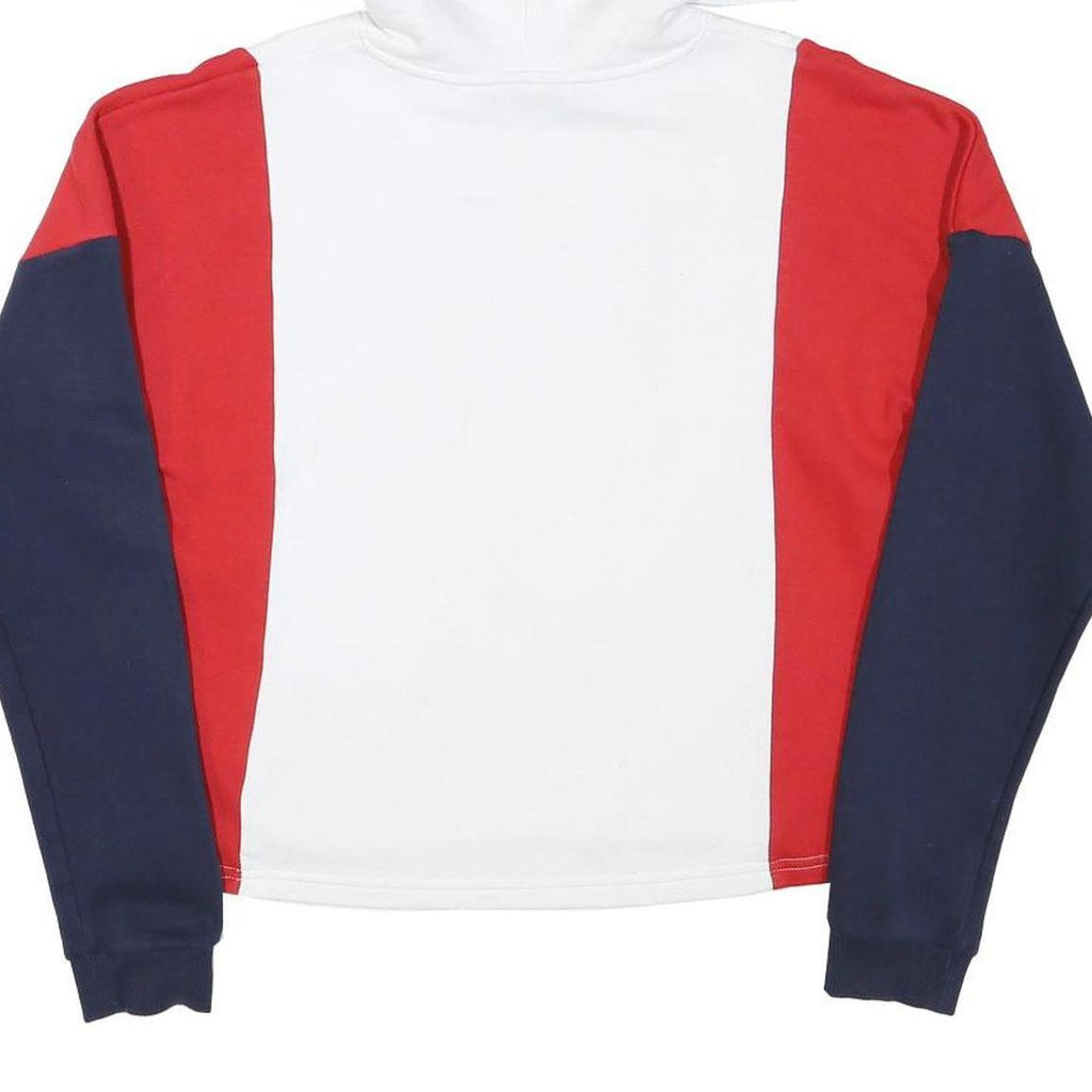 FILA Mens White & Red & Navy Hoodie XS Cotton Blend Pullover Logo Casual