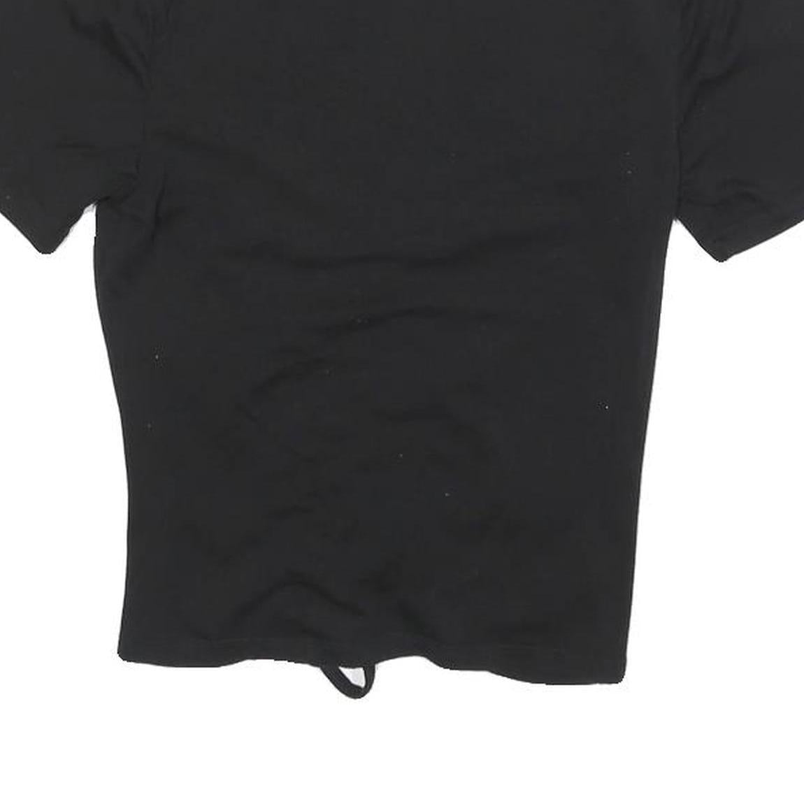 CALVIN KLEIN JEANS Womens Black Ruched Short Sleeve Crew Neck Top S