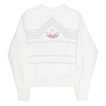 ADIDAS Mens White Sweatshirt S Crew Neck Cotton Blend Retro Logo