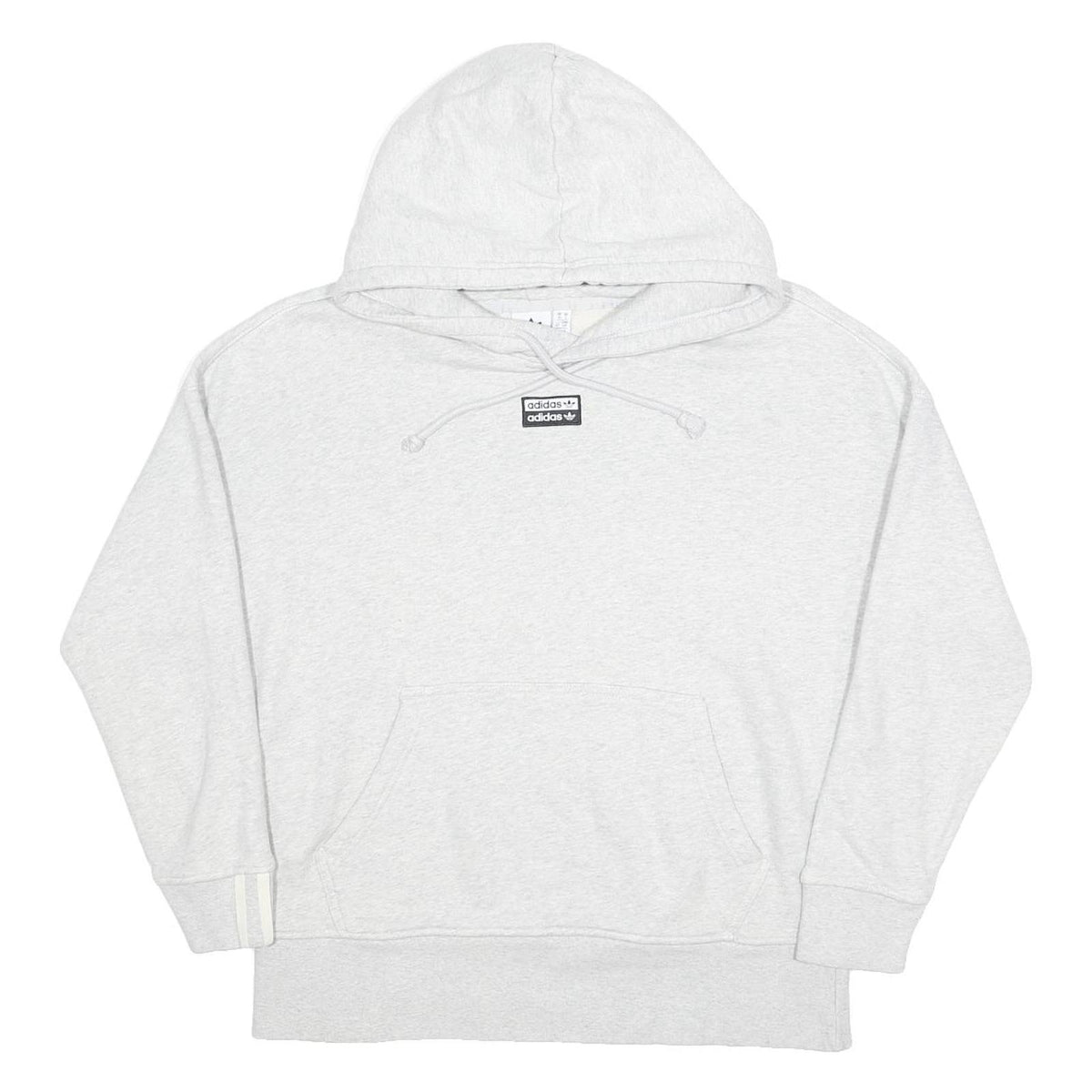 ADIDAS Womens Grey Pullover Hoodie UK 10 Cotton Blend Casual Sportswear