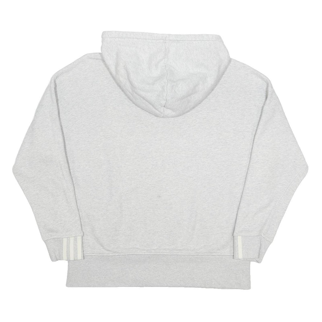 ADIDAS Womens Grey Pullover Hoodie UK 10 Cotton Blend Casual Sportswear