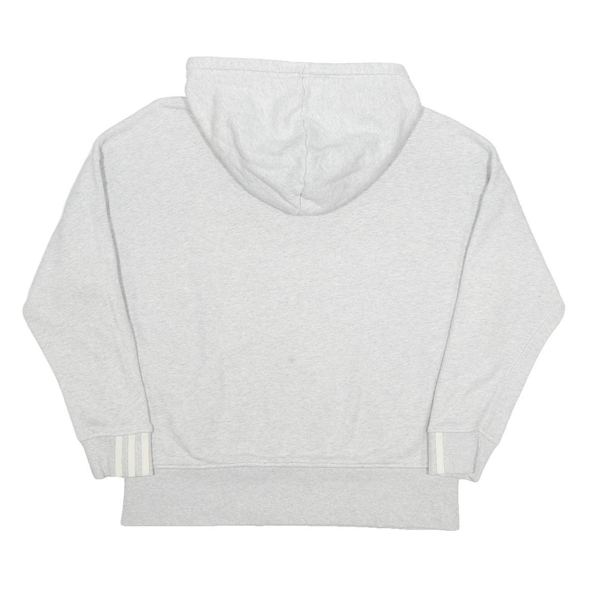 ADIDAS Womens Grey Pullover Hoodie UK 10 Cotton Blend Casual Sportswear