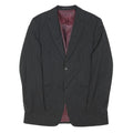 REMUS UOMO Mens Black Pinstripe Wool Blazer Jacket L Woven Tailored Formal