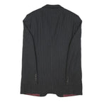 REMUS UOMO Mens Black Pinstripe Wool Blazer Jacket L Woven Tailored Formal