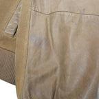 ADA Womens Brown Leather Bomber Jacket L Suede Zip Pockets Casual Outerwear
