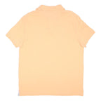 TOMMY HILFIGER Mens Peach Short Sleeve Plain Polo Shirt L Cotton Blend Casual
