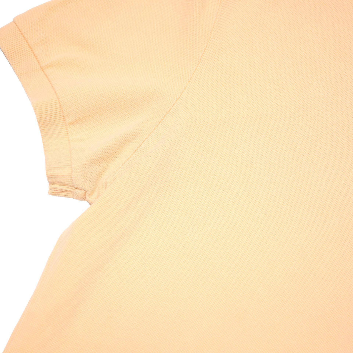 TOMMY HILFIGER Mens Peach Short Sleeve Plain Polo Shirt L Cotton Blend Casual