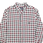 CHAPS Mens White & Red Check Flannel Shirt M Cotton Casual Button-Down Long