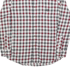 CHAPS Mens White & Red Check Flannel Shirt M Cotton Casual Button-Down Long