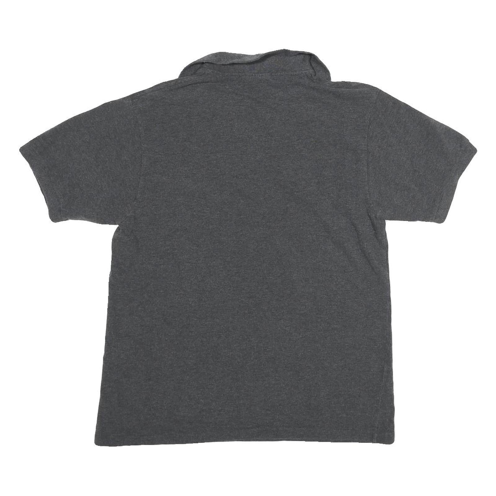 LACOSTE Mens Grey Short Sleeve Plain M Cotton Blend Polo Shirt Casual