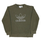 ADIDAS Mens Green Crew Neck S Sweatshirt Cotton Blend Casual Pullover