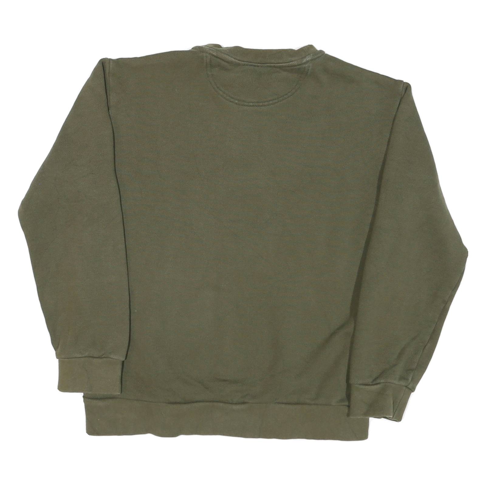 ADIDAS Mens Green Crew Neck S Sweatshirt Cotton Blend Casual Pullover