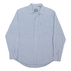 TIMBERLAND Mens Blue Check Shirt M Cotton Blend Casual Long Sleeve Button Cuff