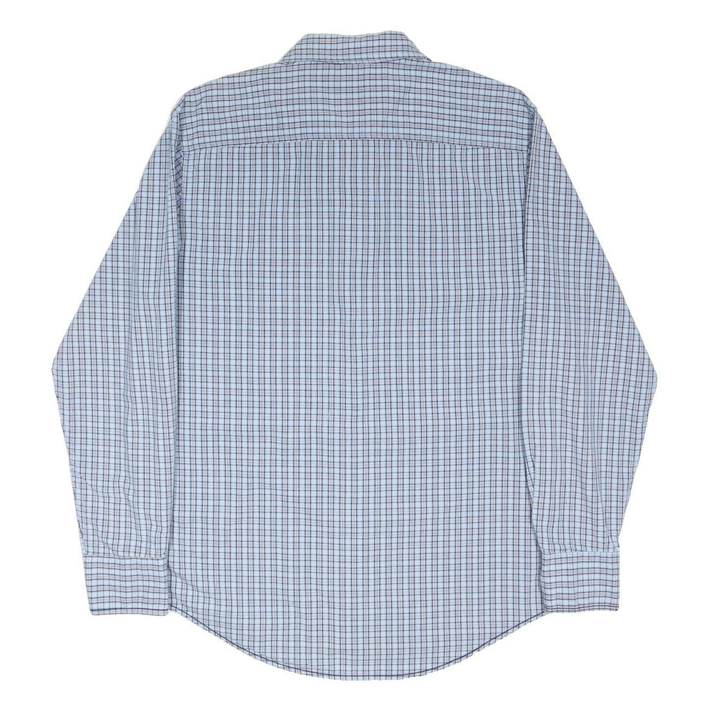 TIMBERLAND Mens Blue Check Shirt M Cotton Blend Casual Long Sleeve Button Cuff