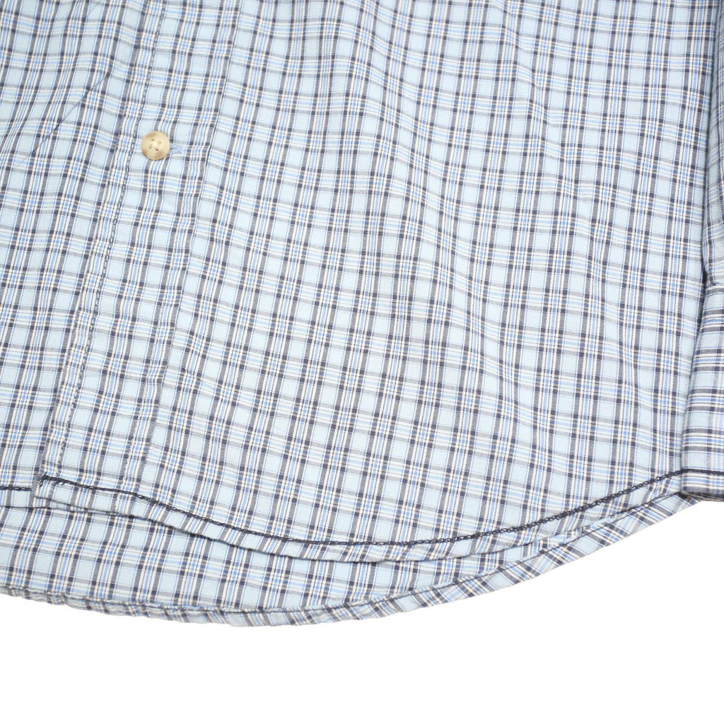 TIMBERLAND Mens Blue Check Shirt M Cotton Blend Casual Long Sleeve Button Cuff