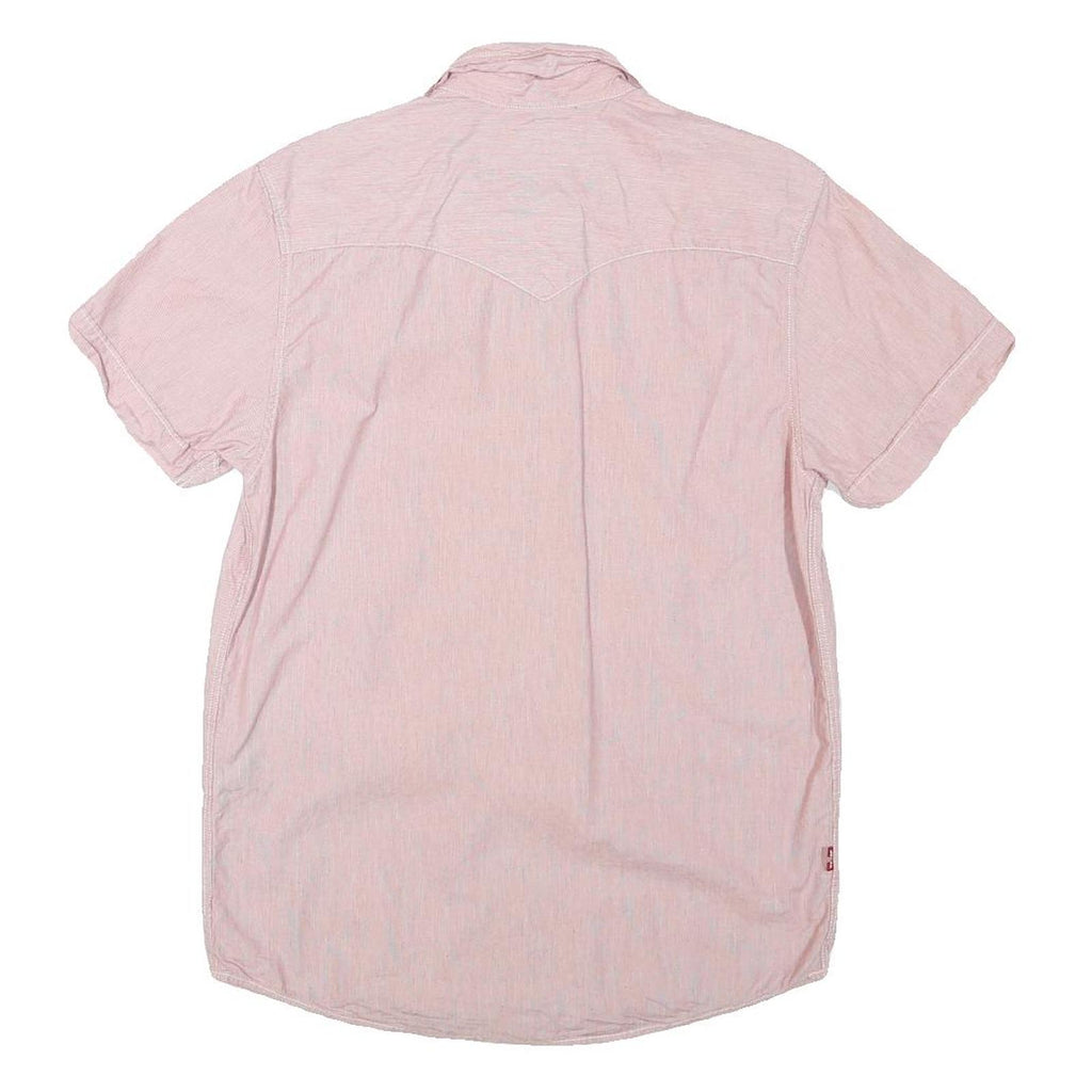 LEVI'S Mens Pink Short Sleeve Shirt S Casual Cotton Summer Button Down