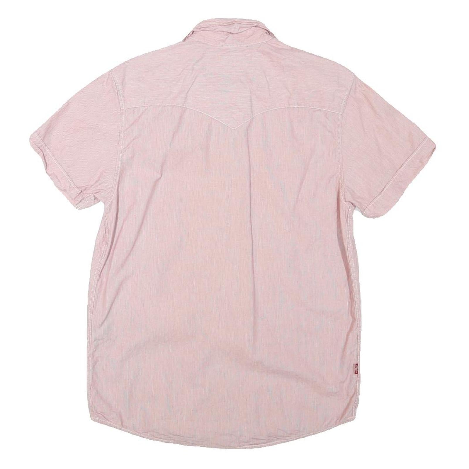 LEVI'S Mens Pink Short Sleeve Shirt S Casual Cotton Summer Button Down