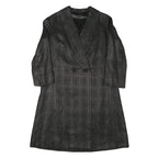 Womens Black Textured Button Jacket M Polyester Blend Classic Formal Outerwear
