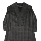 Womens Black Textured Button Jacket M Polyester Blend Classic Formal Outerwear