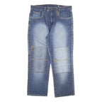 PHAT FARM Mens Relaxed Blue Denim Rinse Jeans W40 L33 Patchwork Cotton Blend