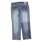 PHAT FARM Mens Relaxed Blue Denim Rinse Jeans W40 L33 Patchwork Cotton Blend