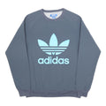 ADIDAS Mens Grey Crew Neck XS Sweater Polyester Logo Casual Pullover Sweatshirt