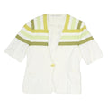 UMBERTO GINOCCHIETTI Womens White & Olive Colourblock Coach Jacket M Polyester