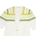 UMBERTO GINOCCHIETTI Womens White & Olive Colourblock Coach Jacket M Polyester