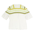 UMBERTO GINOCCHIETTI Womens White & Olive Colourblock Coach Jacket M Polyester