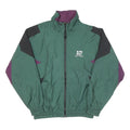 QUALITY Mens Green & Purple Zip Jacket M Polyester Blend Colourblock Sportswear