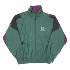 QUALITY Mens Green & Purple Zip Jacket M Polyester Blend Colourblock Sportswear