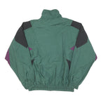QUALITY Mens Green & Purple Zip Jacket M Polyester Blend Colourblock Sportswear