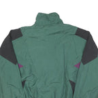 QUALITY Mens Green & Purple Zip Jacket M Polyester Blend Colourblock Sportswear