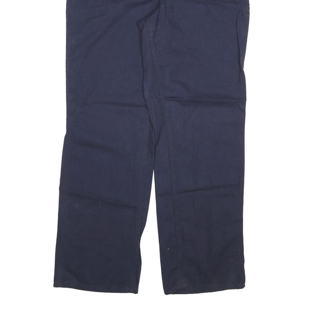 CARHARTT Womens Regular Fit Cotton Blend Navy Blue Trousers W36 L32 Workwear Zip