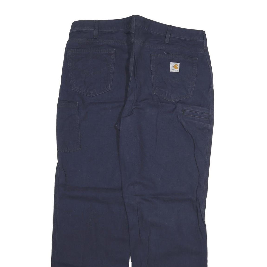 CARHARTT Womens Regular Fit Cotton Blend Navy Blue Trousers W36 L32 Workwear Zip