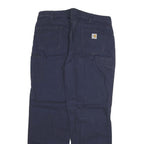 CARHARTT Womens Regular Fit Cotton Blend Navy Blue Trousers W36 L32 Workwear Zip