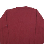 PALMER Mens Red Patterned Jumper V-Neck Basic Knit Wool XL Classic Pullover