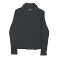 LAUREN RALPH LAUREN Womens Black Plain Roll Neck Basic Knit Jumper S Cotton