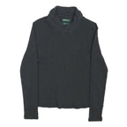 LAUREN RALPH LAUREN Womens Black Plain Roll Neck Basic Knit Jumper S Cotton