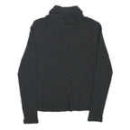LAUREN RALPH LAUREN Womens Black Plain Roll Neck Basic Knit Jumper S Cotton