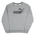 PUMA Mens Grey Cotton Blend Crew Neck M Logo Sweatshirt Casual