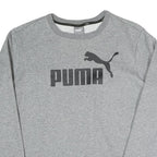 PUMA Mens Grey Cotton Blend Crew Neck M Logo Sweatshirt Casual