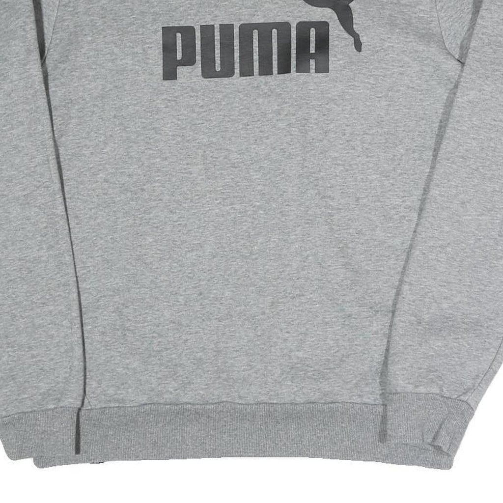 PUMA Mens Grey Cotton Blend Crew Neck M Logo Sweatshirt Casual