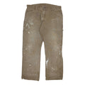 DICKIES Mens Jeans Brown Regular Straight Denim W36 L30 Workwear Cotton Blend